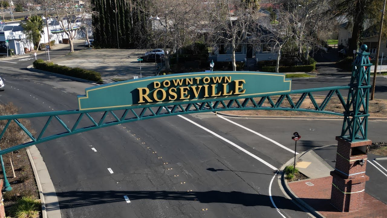 Downtown Roseville CA! Vernon Street Fly Through! DJI Mini 3 Pro
