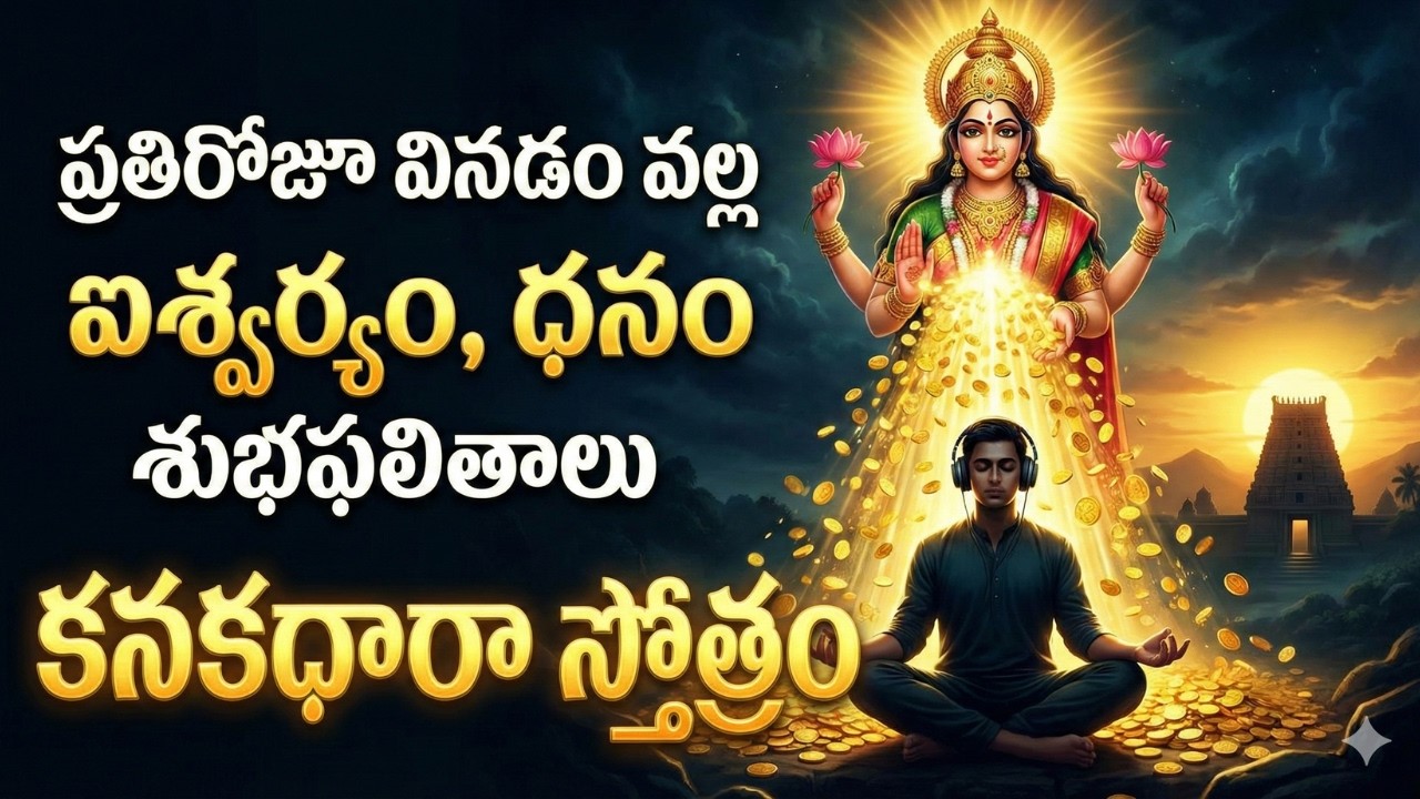 ప్రతిరోజూ వినడం వల్ల ఐశ్వర్యం, ధనం, శుభఫలితాలు కనకధారా స్తోత్రం | Kanakadhara Stotram Full Telugu |