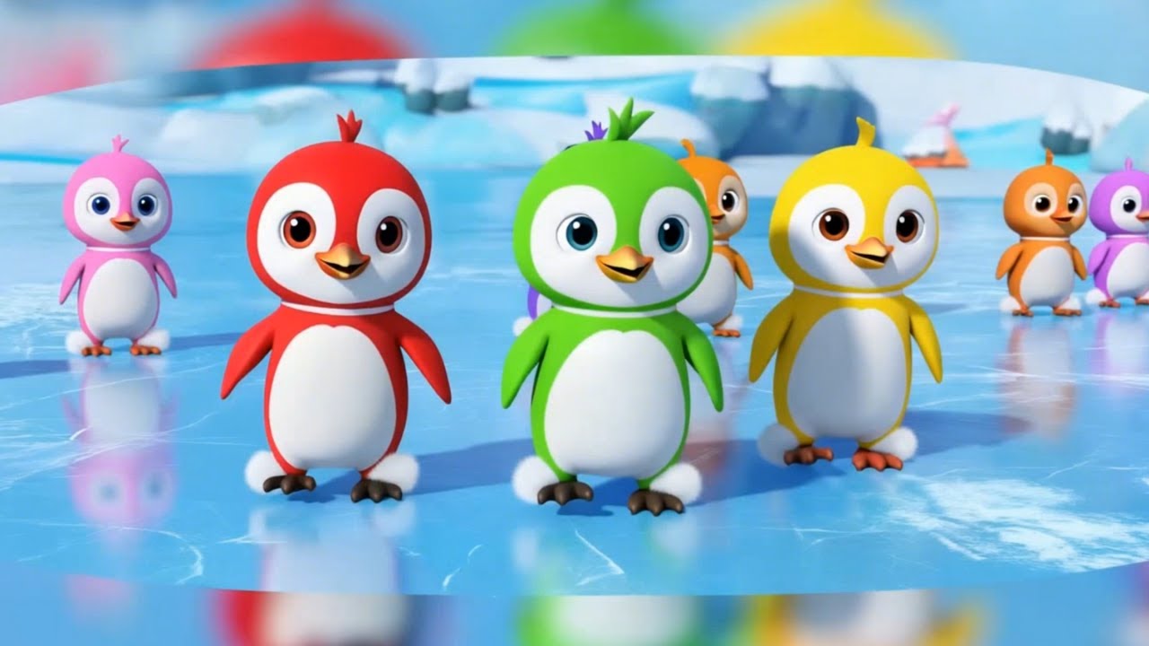 🌈🐧 Rainbow Waddle Penguins! | Fun Penguin Song for Kids 🎶