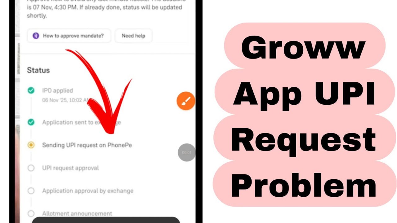 Groww IPO UPI Mandate Pending Problem | Sending UPI Request on PhonePe / GPay / Paytm Fix