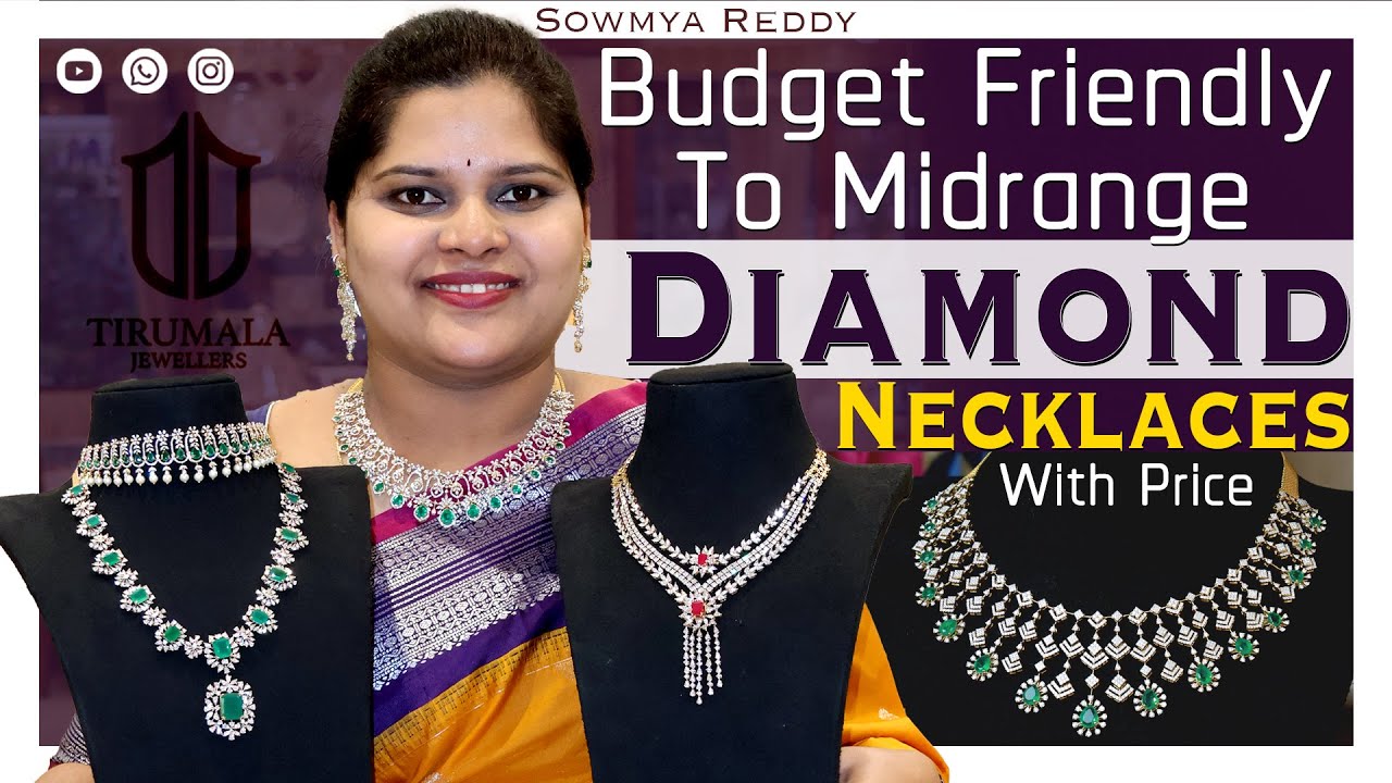 Budget Friendly diamond necklace | diamond jewellery with price | Telangana Pilla | diamond haram
