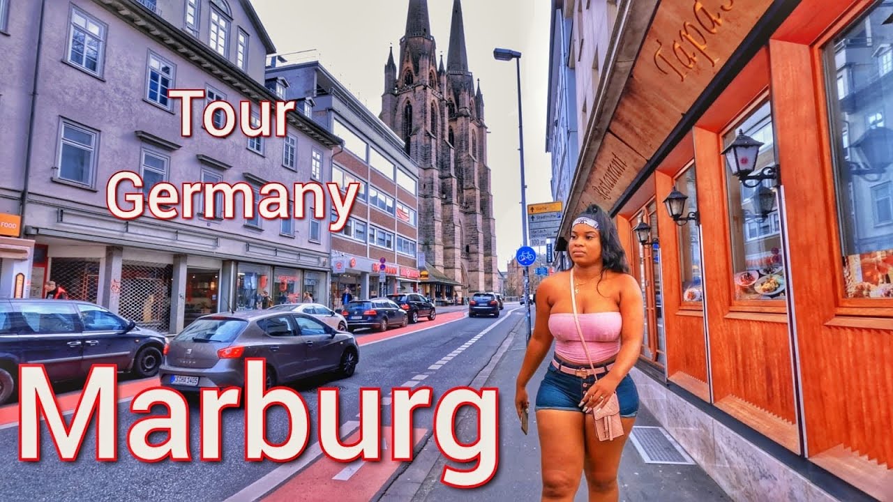 Marburg, Germany/ city ​​with beautiful single girls in Germany /walking tour in Marburg 4K