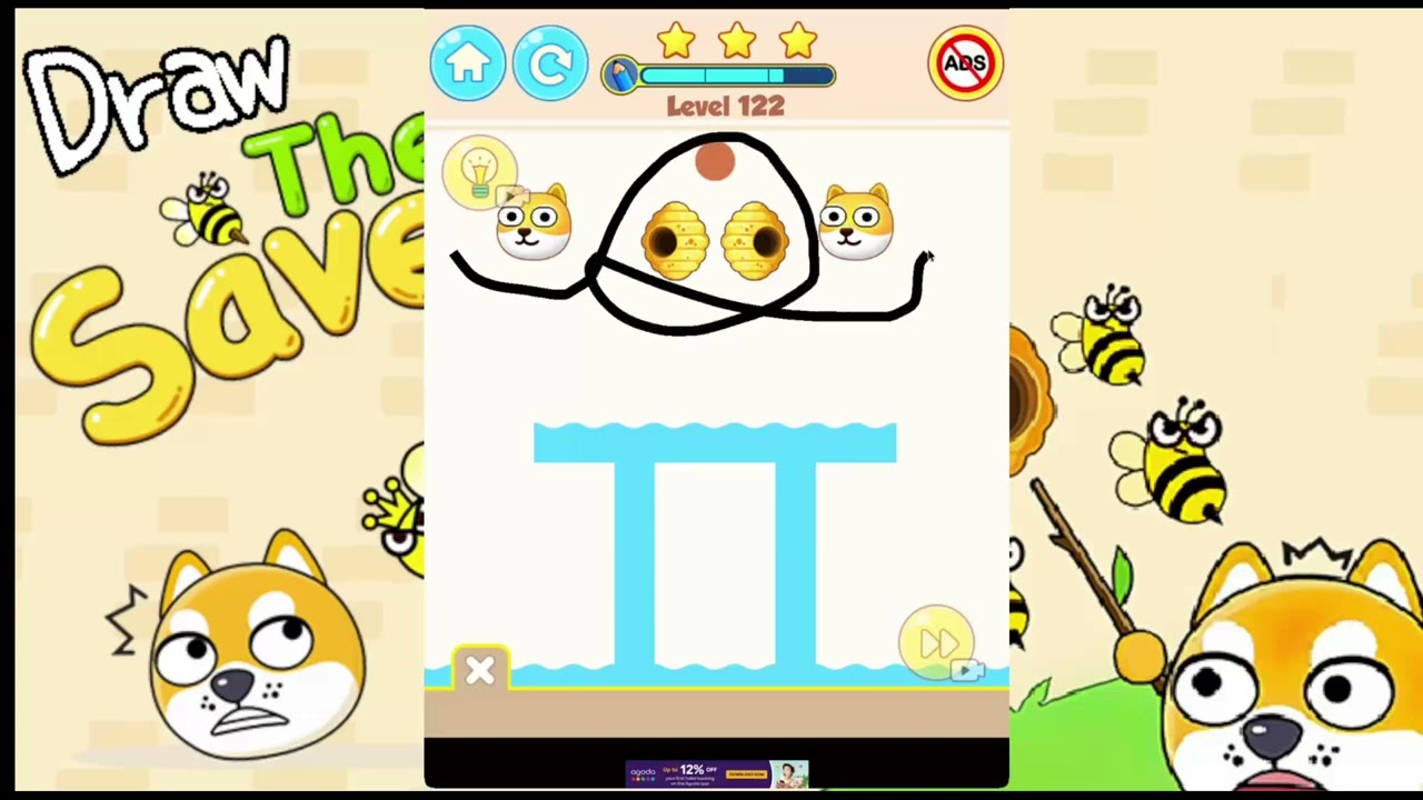 कुत्ते को मधुमक्खियों से बचाया! 🐶🐝 | Save the Dog Funny Gameplay | Hindi | Stage 119 - 123
