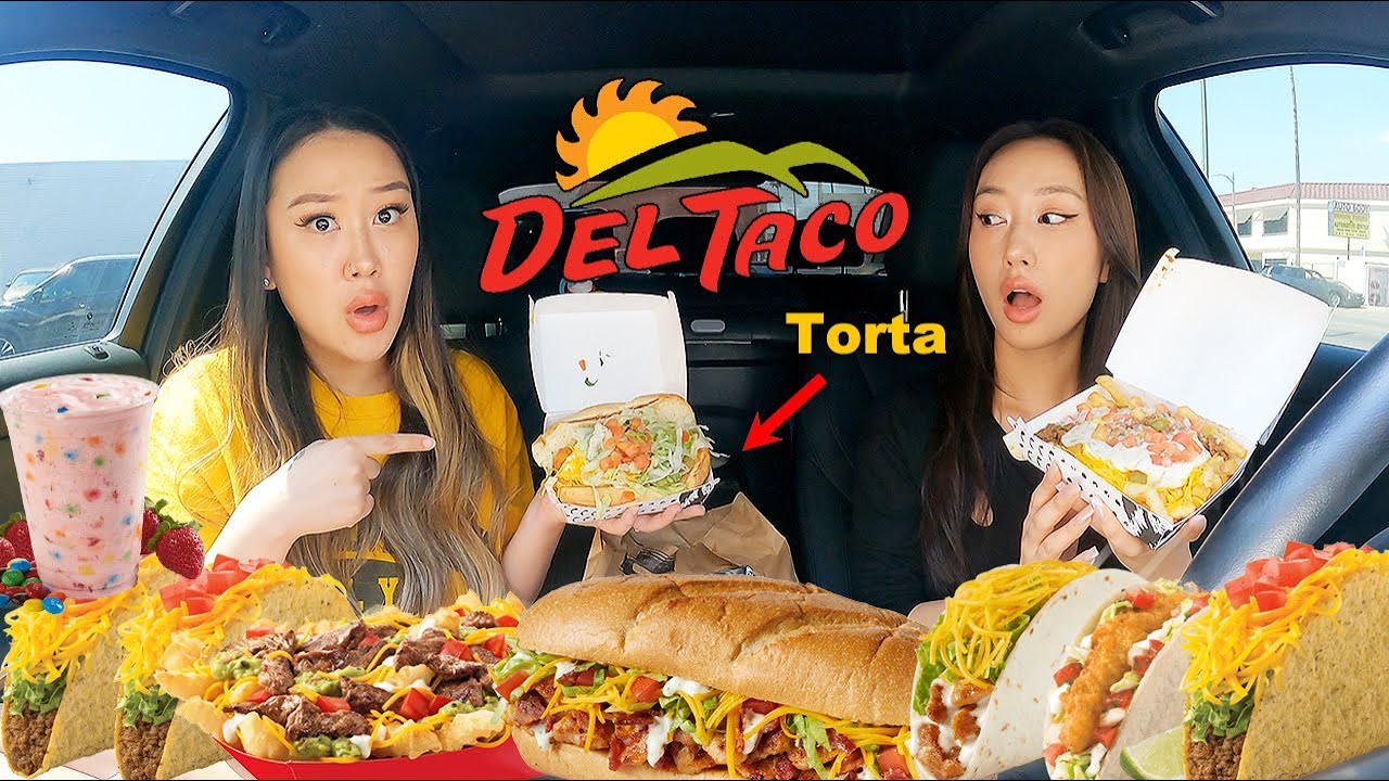 *NEW* MENU! FIRST TIME TRYING DEL TACO (DRIVE THRU MUKBANG) 🌮