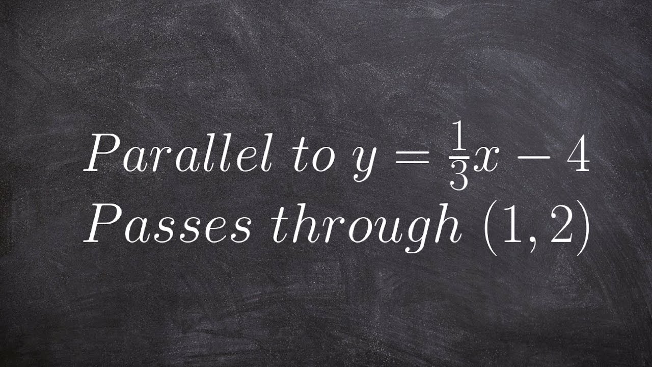Write the equation of a parallel line using point slope form