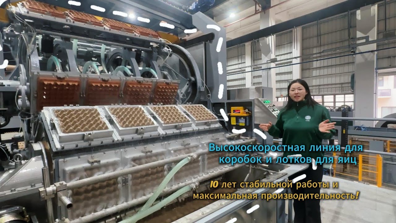 How can this roller-type egg tray production line achieve a production rate of 12,000 units per hour