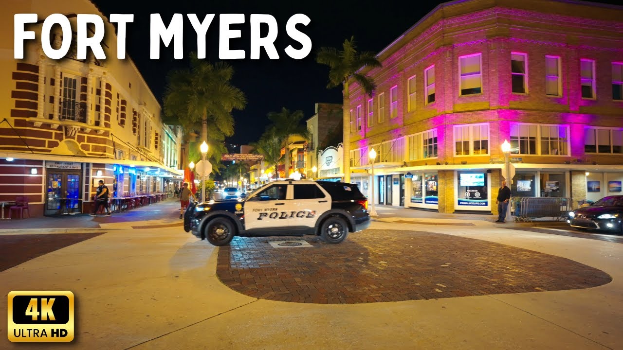 Fort Myers Florida, A Magic Downtown at Night
