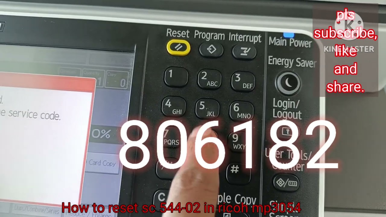 How to reset, fix sc544-02 in ricoh mp3054