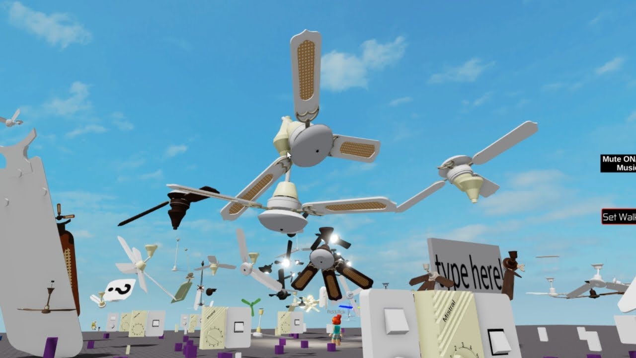 Roblox, когда потолочный вентилятор падает на землю