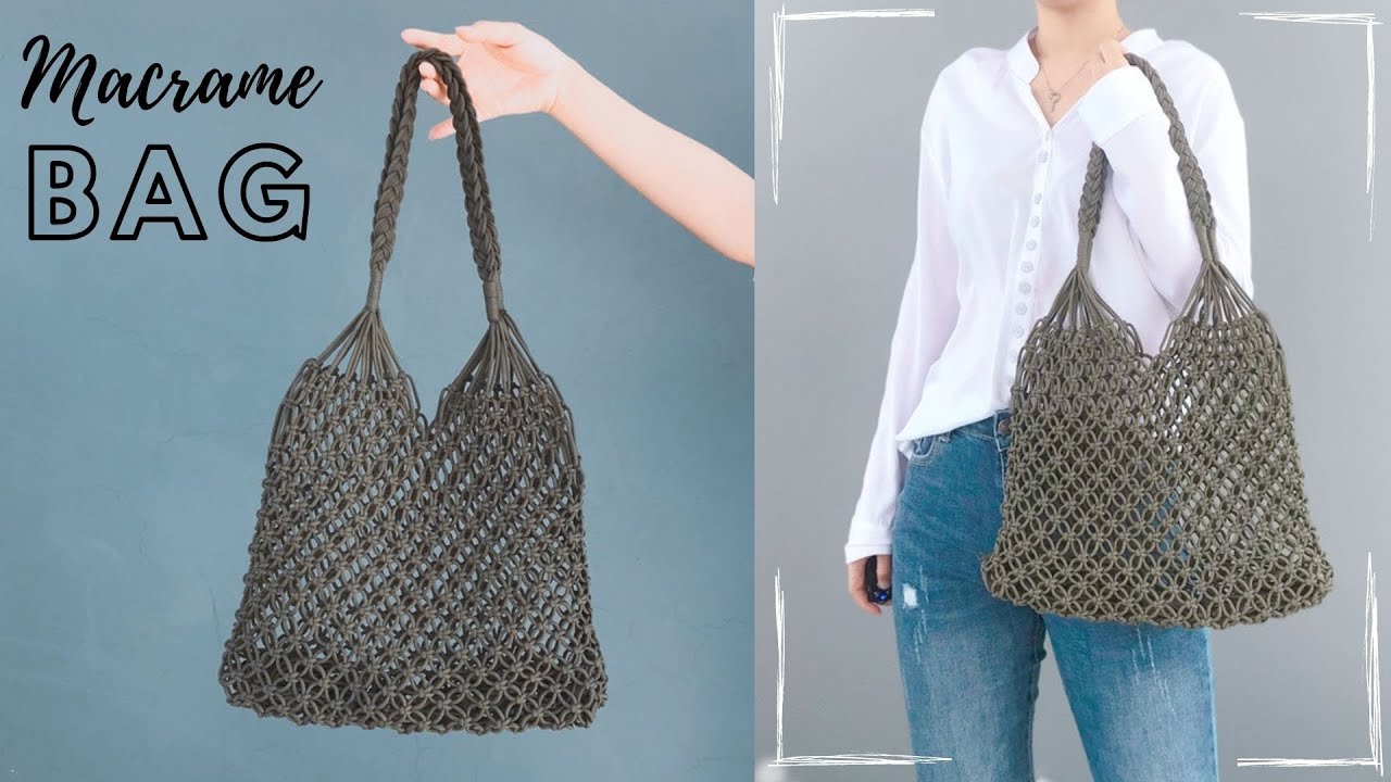DIY | Macrame net bag | tote bag | Macame tutorial #7