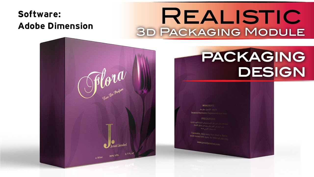 Realistic 3D Packaging Module for Customer using Adobe Dimension 2023