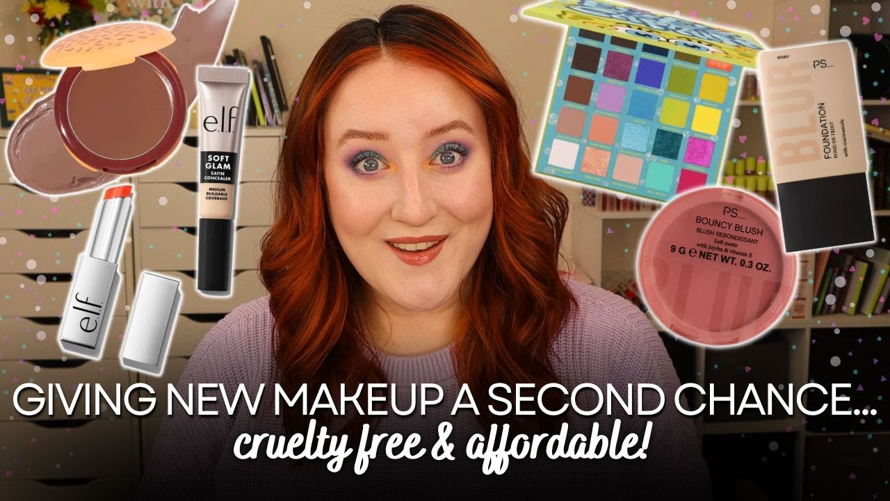 GIVING *NEW* MAKEUP A SECOND CHANCE! Testing Made By Mitchell X Spongebob, Primark, ELF Review!