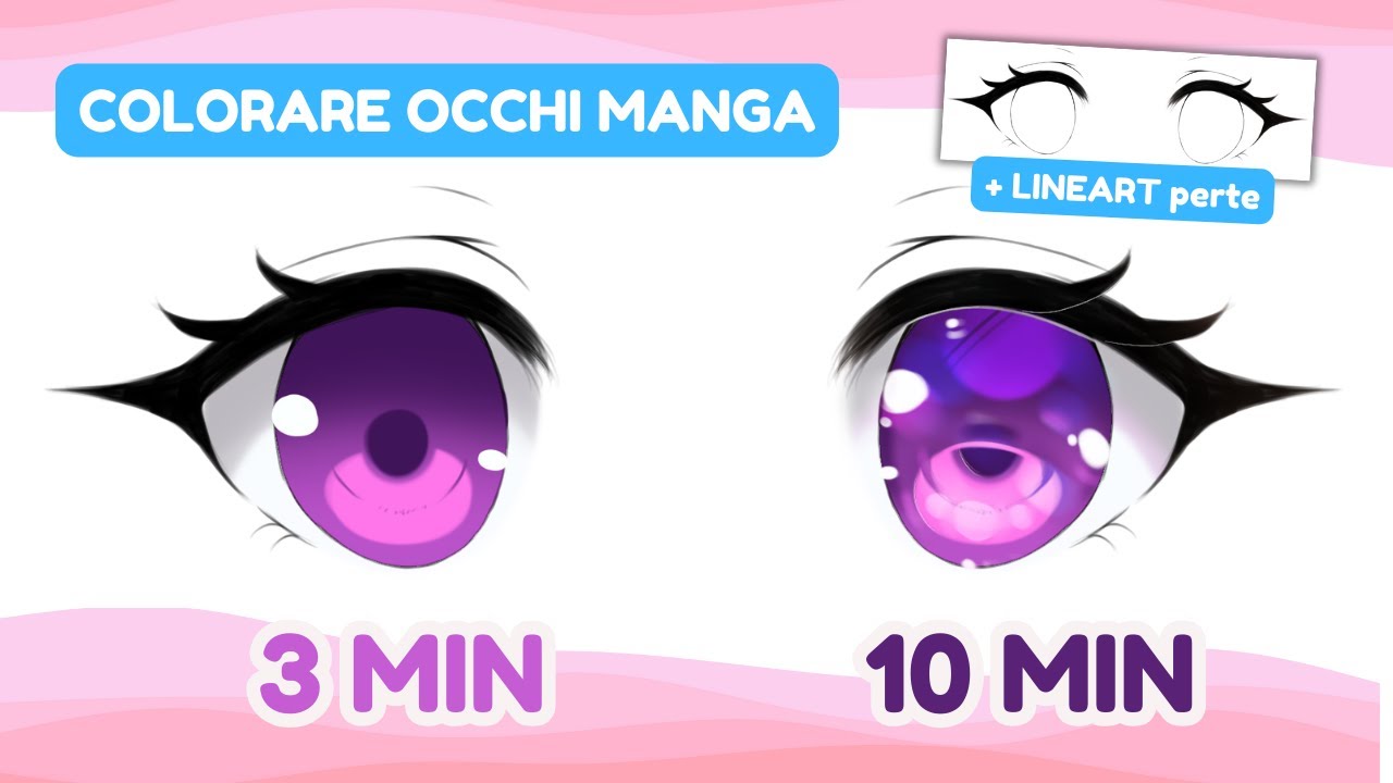 Come COLORARE gli OCCHI manga. Disegniamoli in DIGITALE. Tutorial disegno digitale per principianti