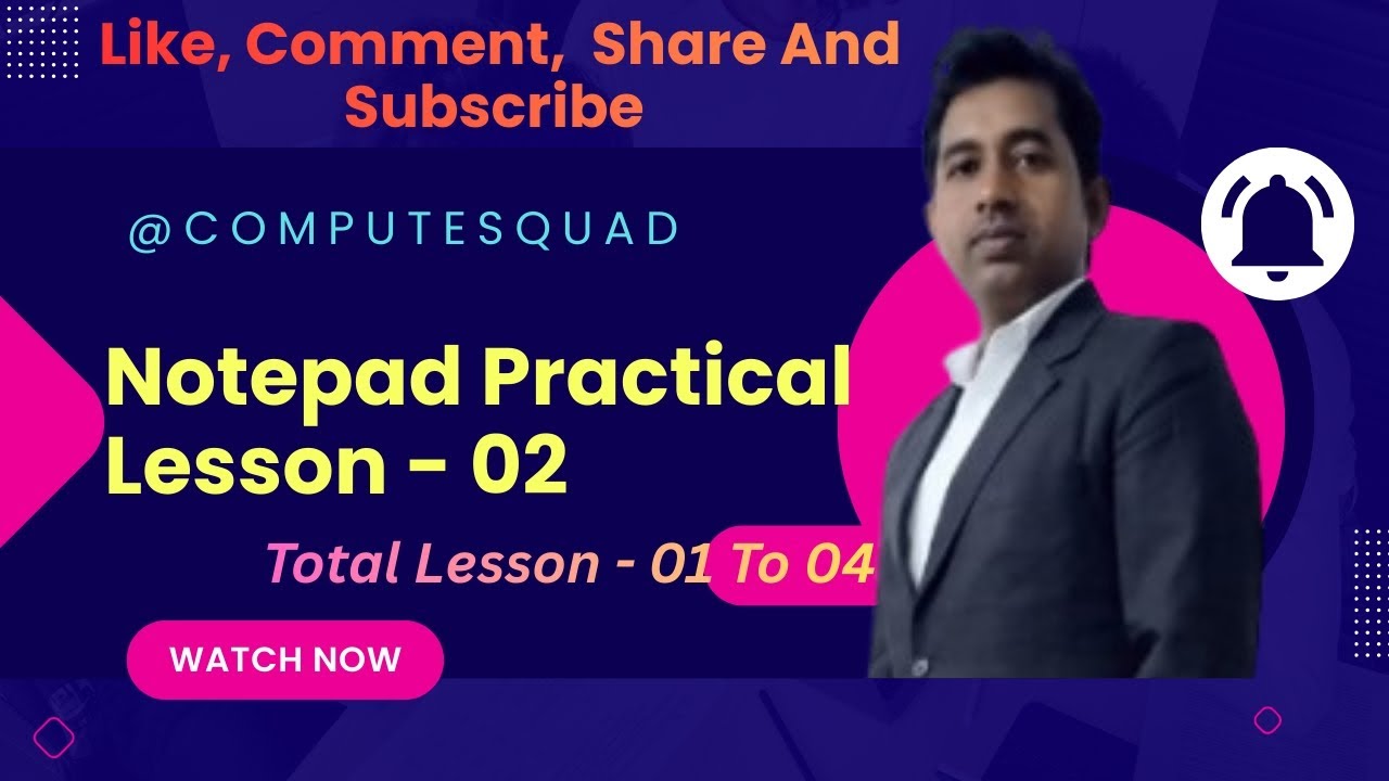II Notepad Practical Lesson - 02 II #computereducation #computerknowledge #viral @ComputeSquad 