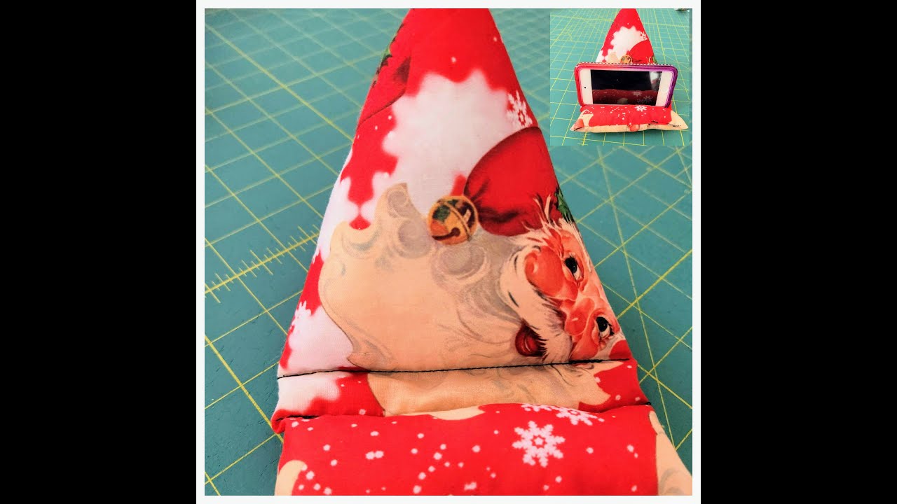 DIY phone, ipad and tablet stand using fabric scraps