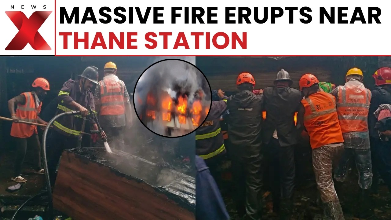 Massive Fire Breaks Out At Gaondevi Market Near Thane Station, Rescue Ops Underway | NewsX