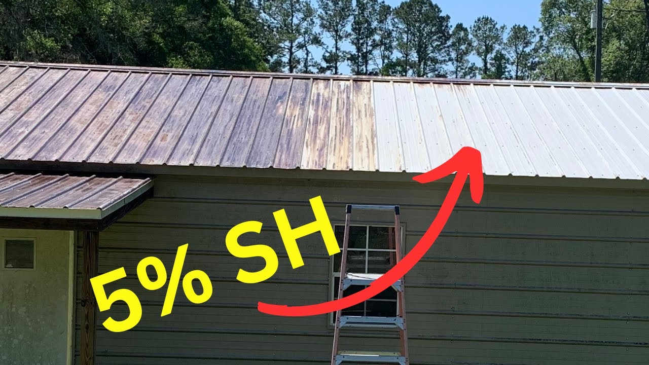 Soft Washing A Nasty Metal Roof!
