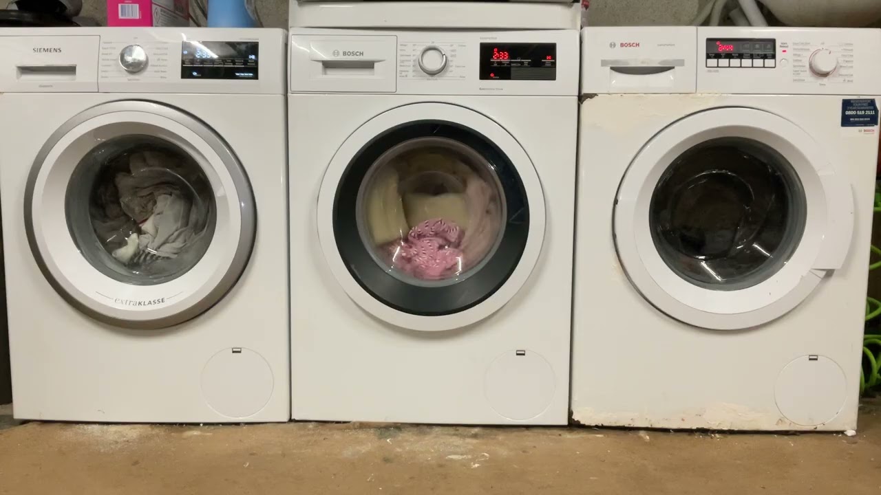 Wash Race Siemens WM14T492GB/72 Vs Bosch WAT28371GB/69 Vs Bosch WAK28260GB/11 Cottons 60 1400rpm