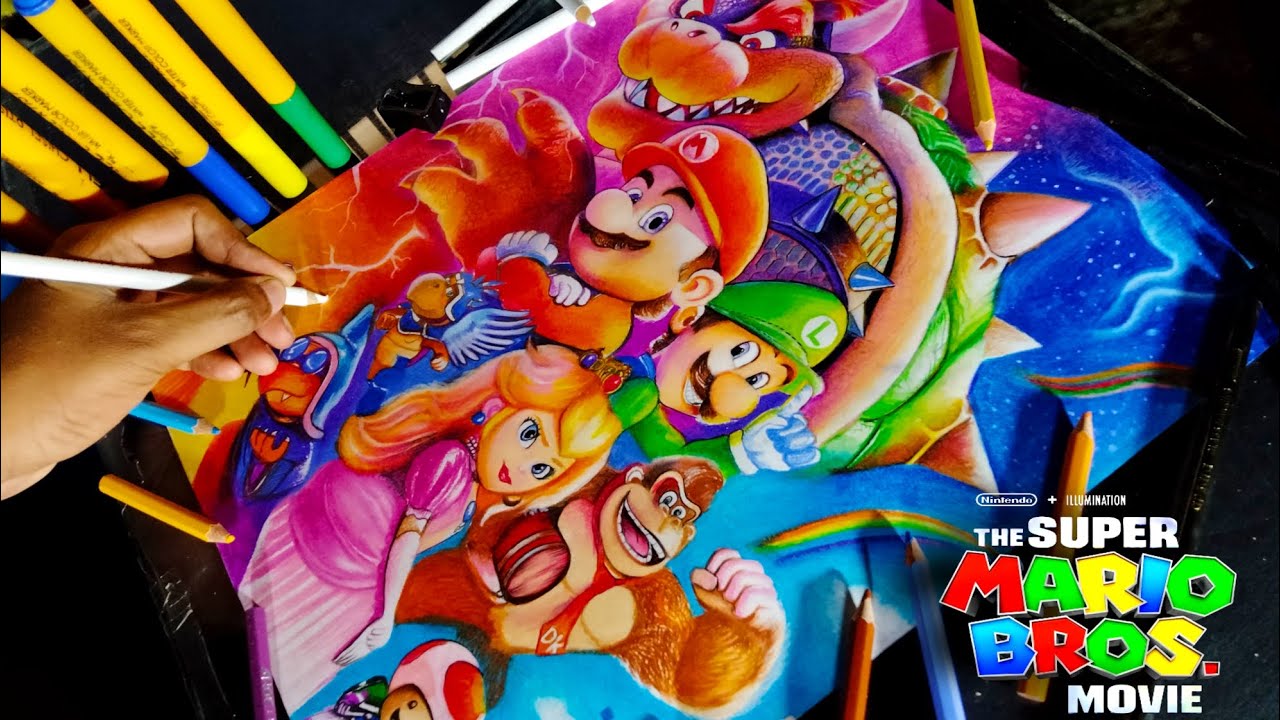 The super mario bros movie all character drawing /super mario / draw ruhan