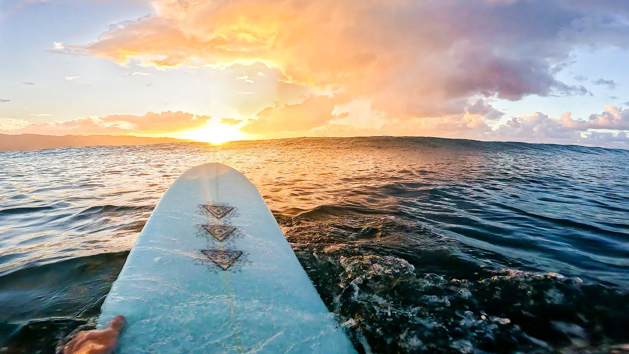 Surfing North Shore's Waikiki | Magic Pua'ena Point Sunset | RAW POV