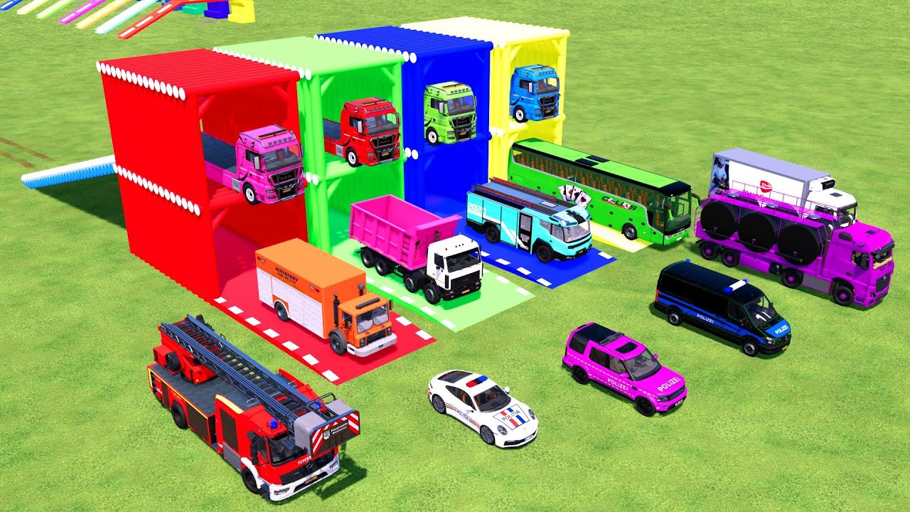 Transporting Dump Truck, Cement Mixer, Tractor Dump Tipper & Fire Rescue – FS22