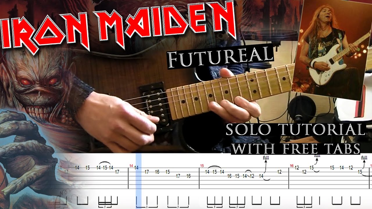 Iron Maiden - Futureal Dave Murray guitar solo lesson (with tablatures and backing tracks)