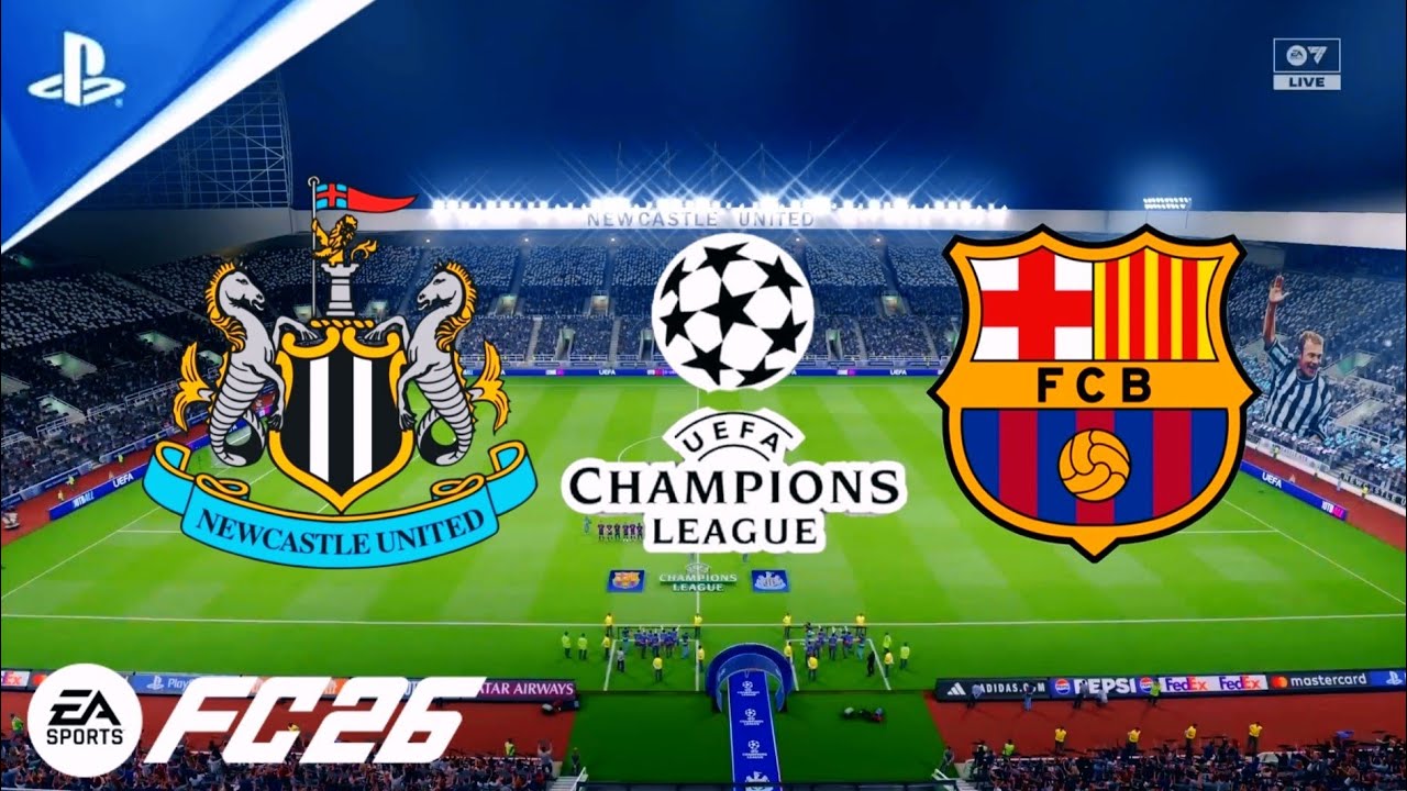 Newcastle vs Barcelona UEFA champions league FC 26