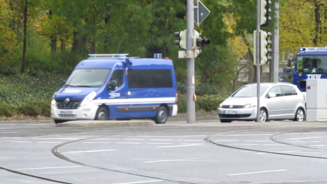 THW OV Leipzig (TZ, B1, B1, FK, Bel) + OV Grimma (TZ, B1, B2) [Einsatzfahrt]