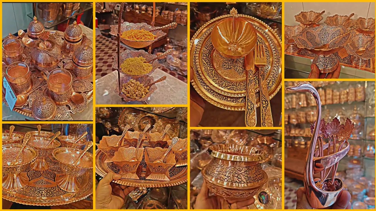 Kashmiri Copper Utensils 🍁 || Copper Bowl Set 🍧 || Copper Meat Plate 🍽️