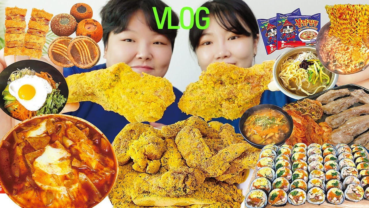 먹방 브이로그 | 최애 음식 특집🏅 국밥처럼 퍼먹는 엽떡 뿌링클 김밥 10줄 싸먹기 불닭짬뽕 잔치국수 삼겹살 청국장 돌솥비빔밥 파운드케이크 치킨 라면 Mukbang VLOG
