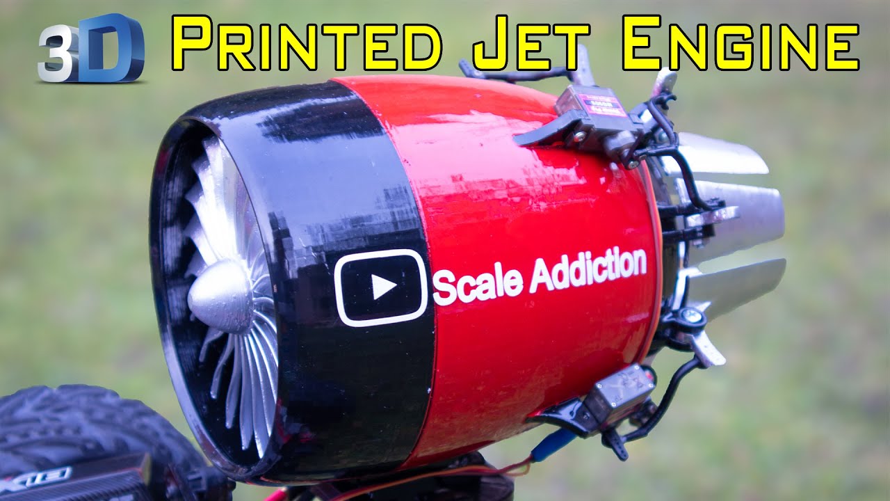 3D printed Jet Engine with working Vector Thrust/ Jet Engine on rc Arrma Kraton car/Scale Addiction