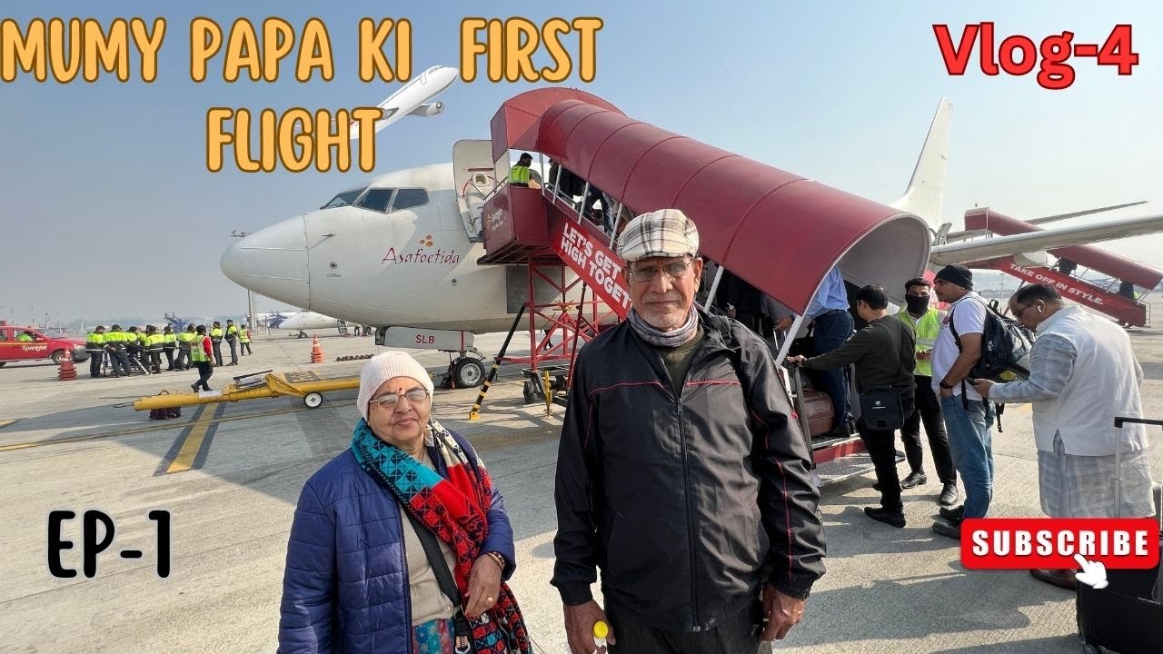 Mummy Papa ki First Flight ✈️ Dream Pura Hogya | Delhi To Dwarkadish Yatra | Vlog-4 | Ep-1 |