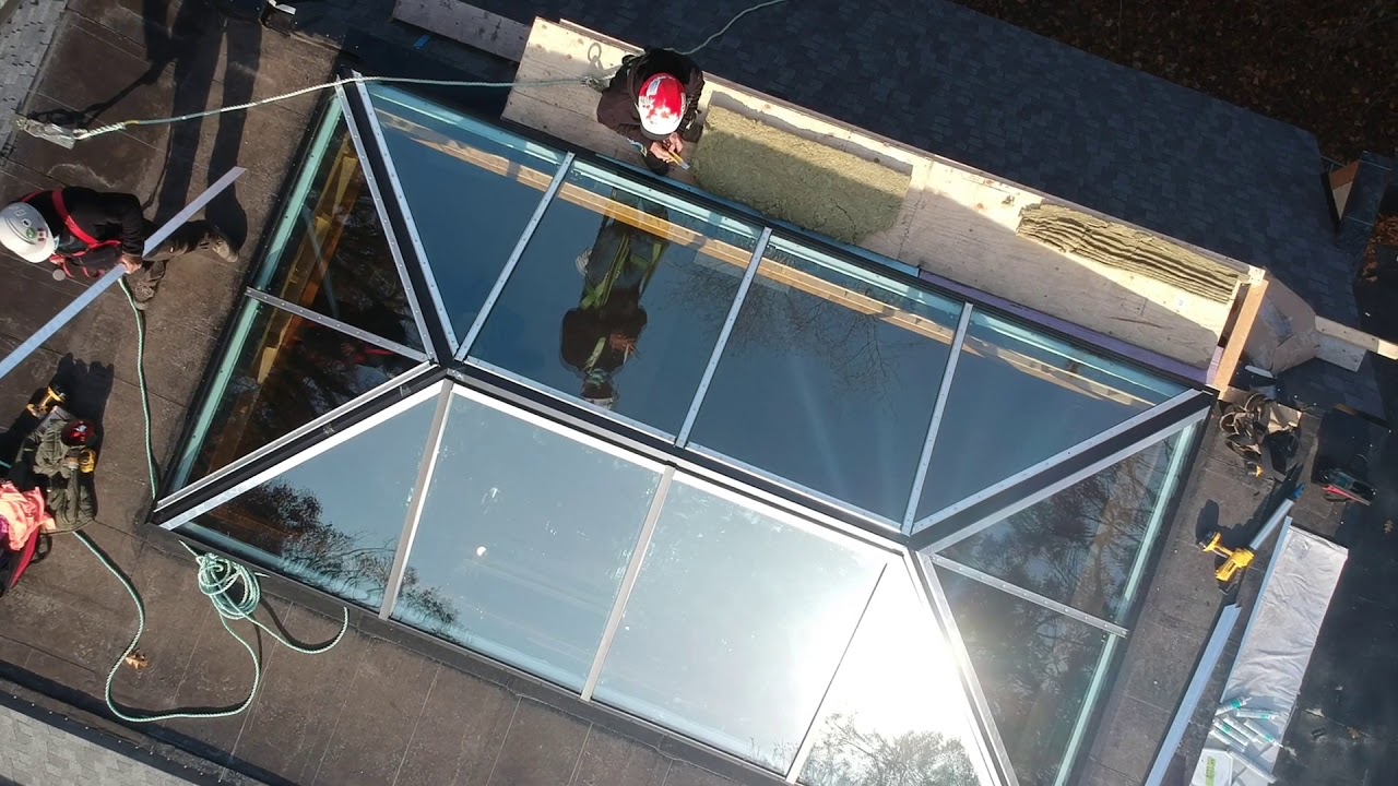 Glass Pyramid Skylight For Attic Conversion to Livable Space. Added Head Space