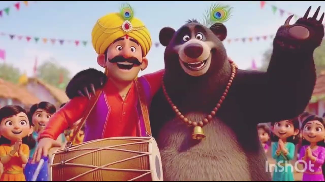 🎵 Paro Madari Aaya | कालू मदारी आया | Dancing Madari & Bhalu | Kids Hindi Rhymes cartoon vedio #cut 