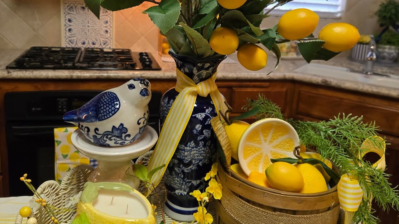 🍋 Early Summer Décor / Kitchen Lemon - Themed  / Blue 🍋 White 🍋