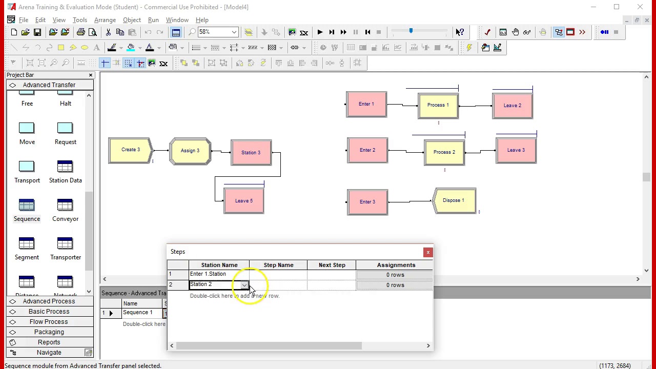 Arena Advanced Transfer Conveyors Sequence