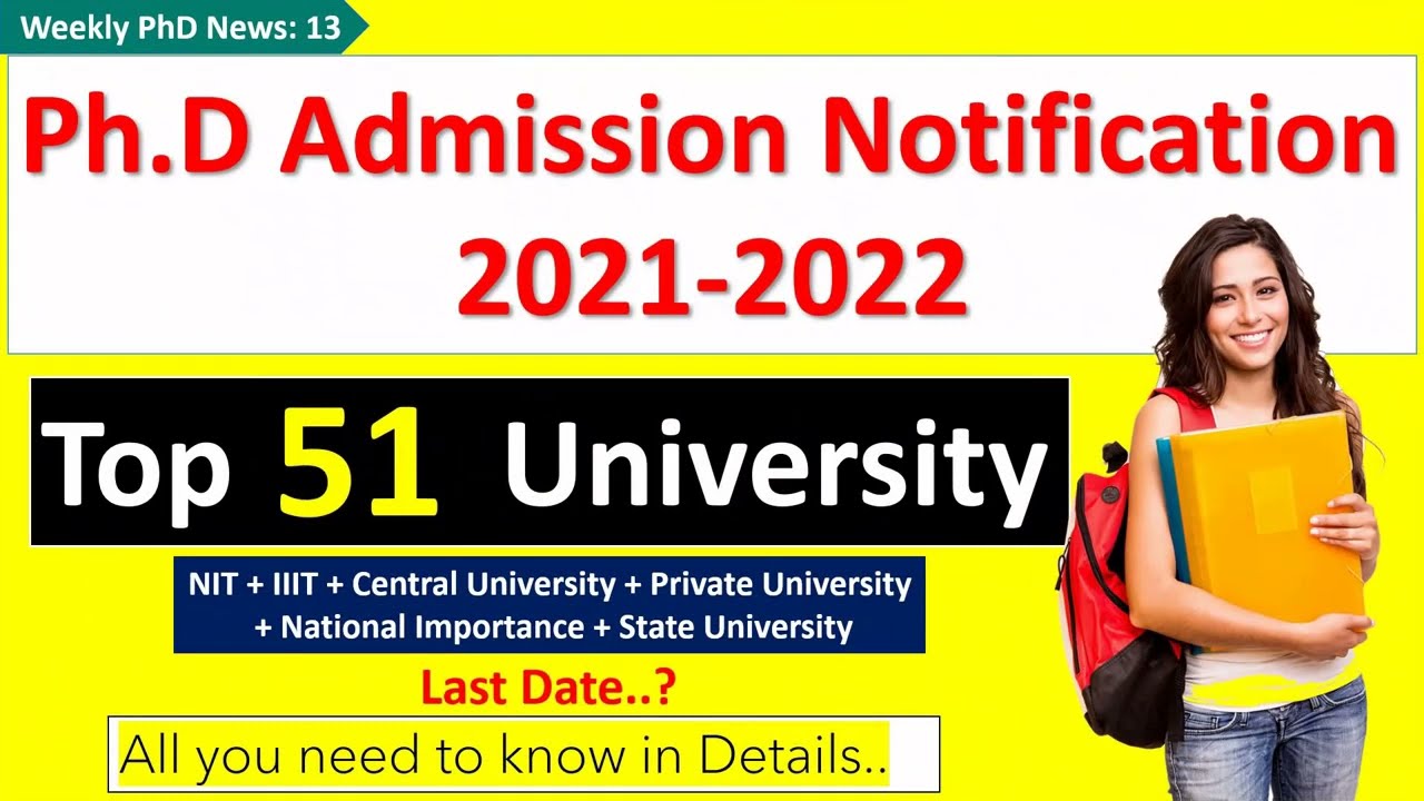 PhD Admission Notification 2021 in 51 University | PhD Admission 2021 | PhD Admission Notice
