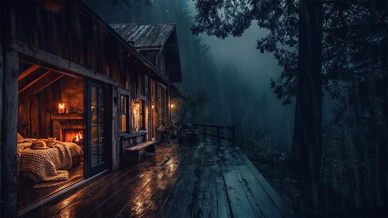 Heavy Rain 🌧️ Secret Hideaway Cabin | Escape Reality & Sleep