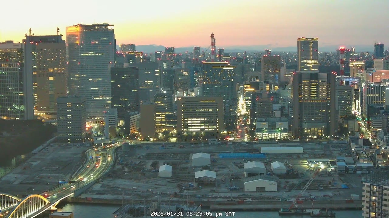 Tokyo Sunset 4K | Minato & Tsukiji City View Japan | Archive 2026-01-31