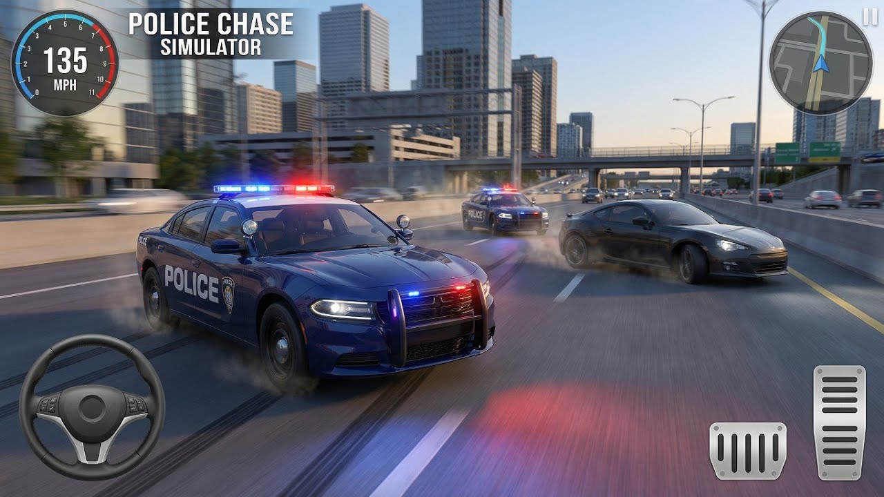 Police Car Chase Simulator 3D 🚓 | Real Cop Car Driving Game 2025 | Android Gameplay