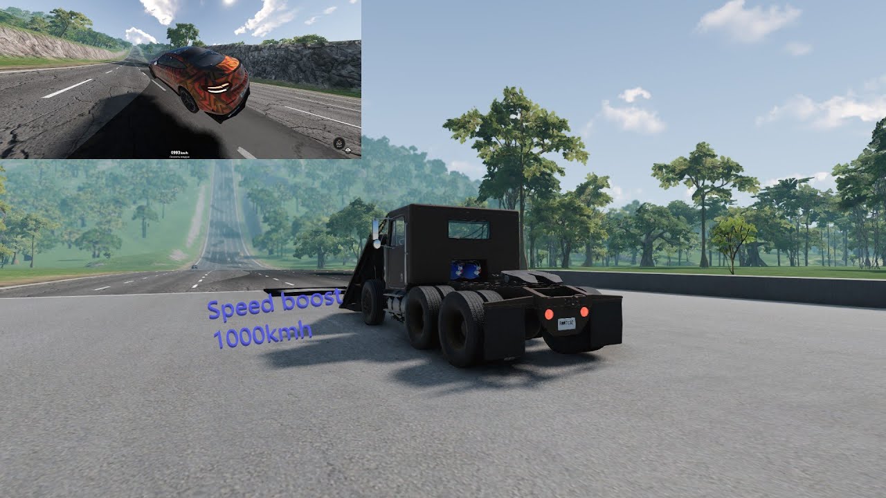BeamNG.drive - Climbing a mountain 1000 km/h (Підйом на гору 1000 км/г )