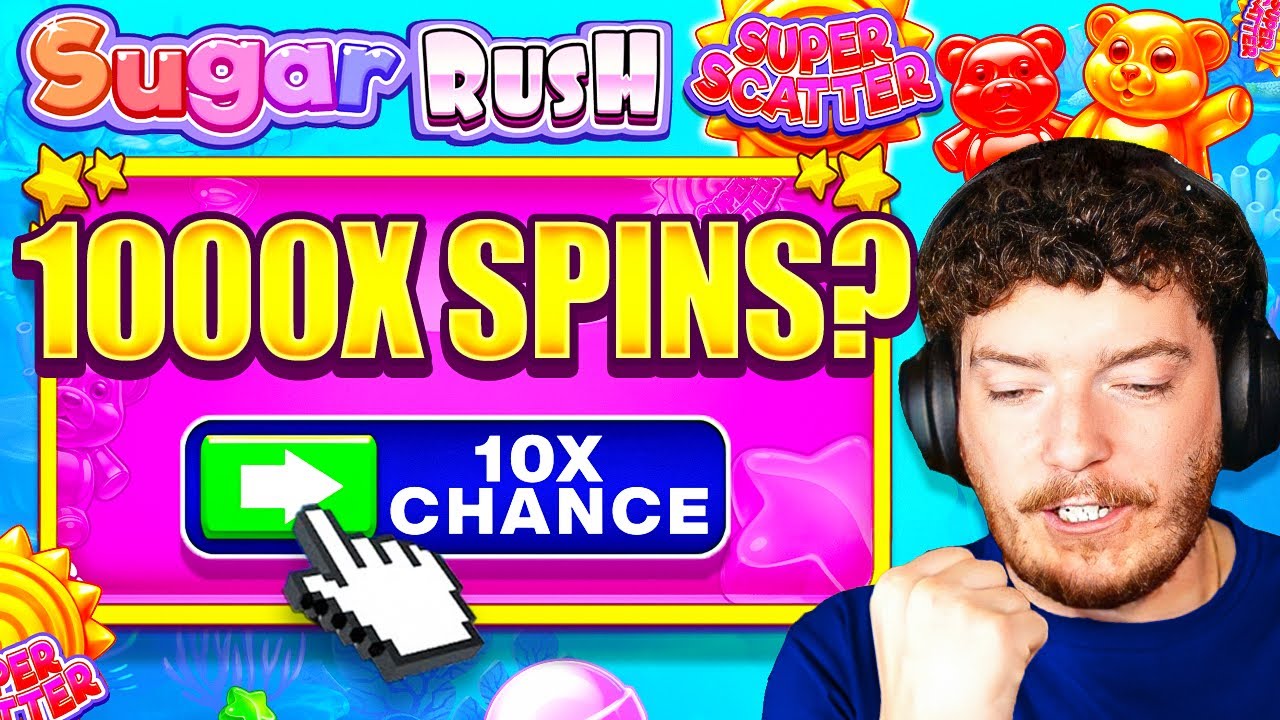 1000 вращений по 30 долларов каждое на карте SUGAR RUSH SUPER SCATTER!