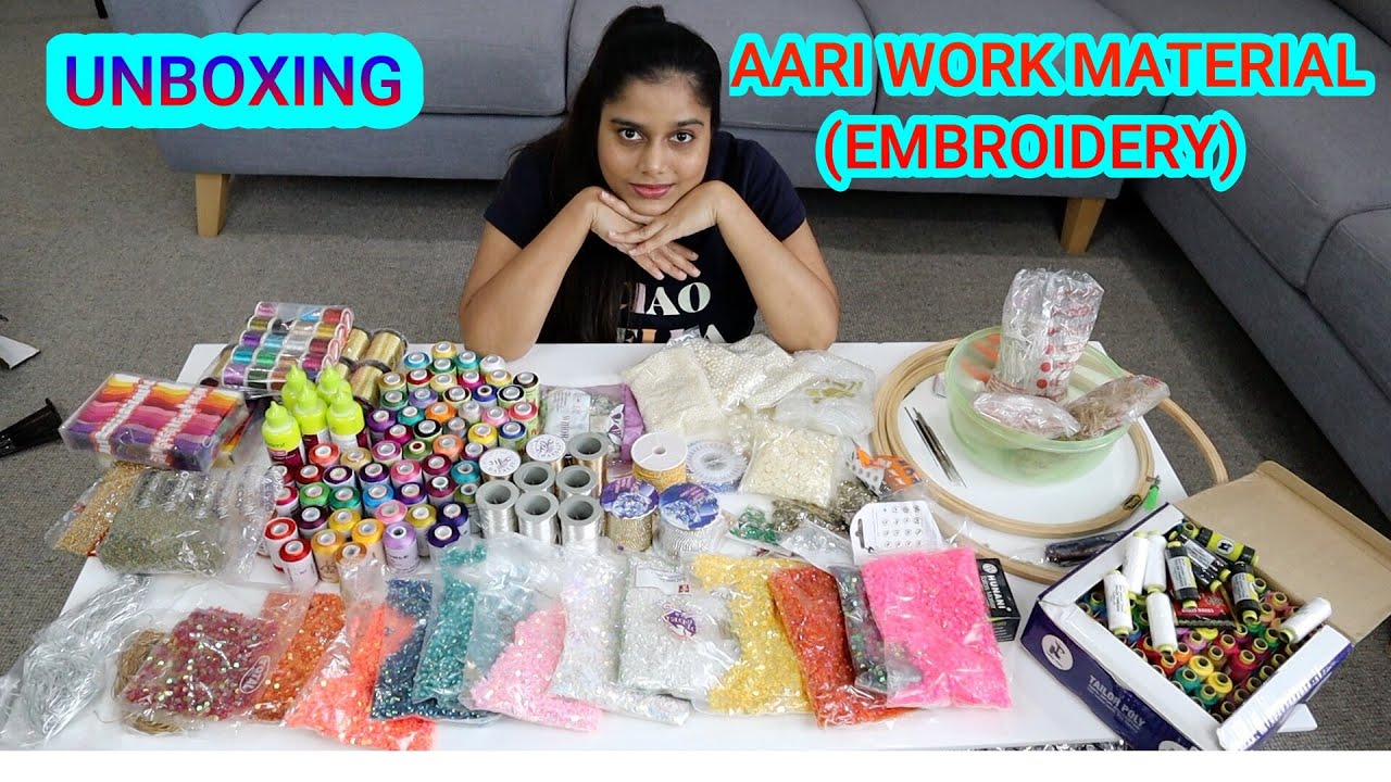 AARI WORK MATERIAL UNBOXING NADHIRA VLOG TAMIL