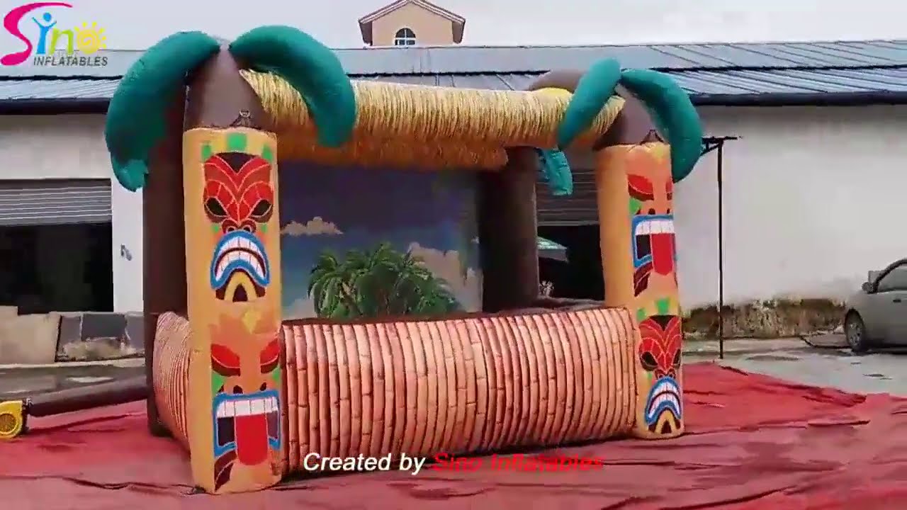 10' high Portable inflatable Tiki hut bar used in summer beach from China inflatable manufacturer