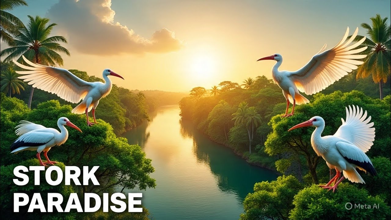 Kirala Forest, Matara, Sri Lanka, is a place where storks take shelter.