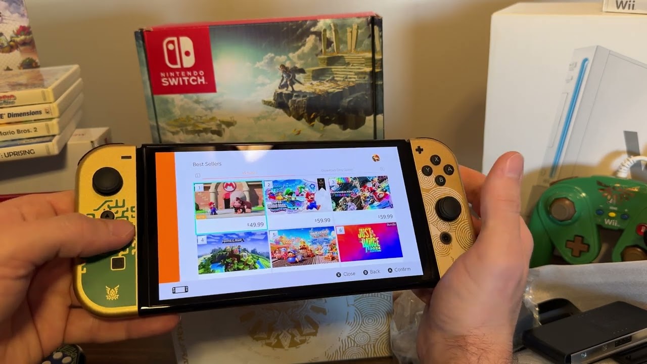 Switch OLED Tears of The Kingdom Распаковка обзор подарка на днюху