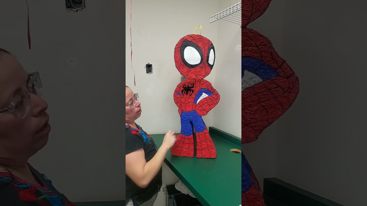asi quedo terminada la piñata de spiderman