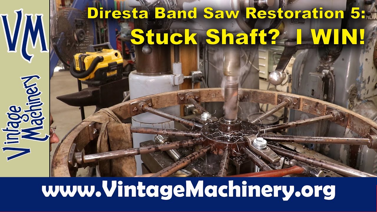 The Jimmy Diresta Bandsaw Restoration, Part 5:  The Battle of the Stuck Wheel Shaft - I WIN!