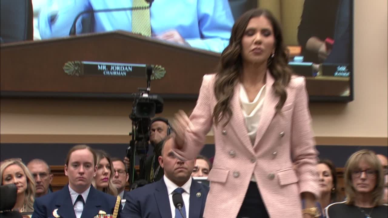 Kristi Noem is sworn in to testify before the House Judiciary Committee