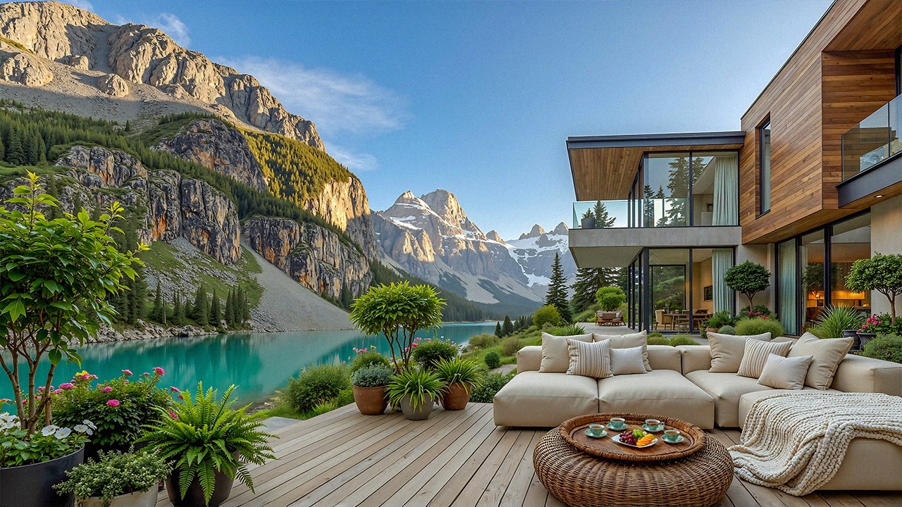 Luxury Lakeside Jazz Villa Retreat | Soft Jazz Background Music for Deep Relaxation